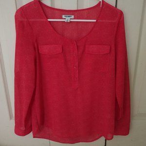 *3/$20 Old Navy Women's Light Red Sheer Blouse